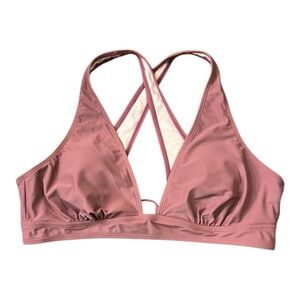 CUPSHE Crisscross Straps Swimsuit Bikini Top Mauve Size XL